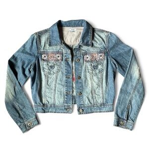Sequin And Embroidered Denim Jacket